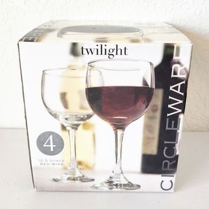 4PC Twilight Circleware Wine Glass Set